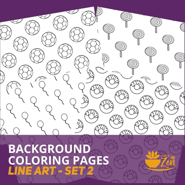 Background Coloring Pages Line Art - Set 2