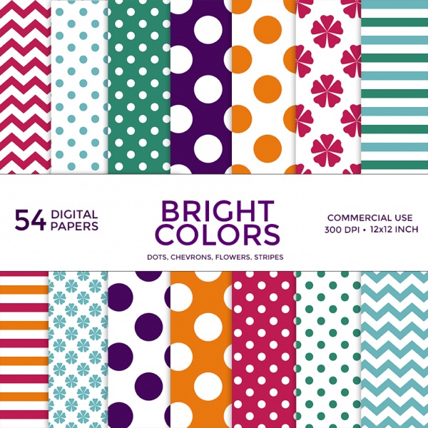 Bright Colors Digital Paper