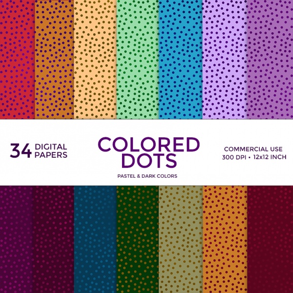Colored Dots Digital Paper