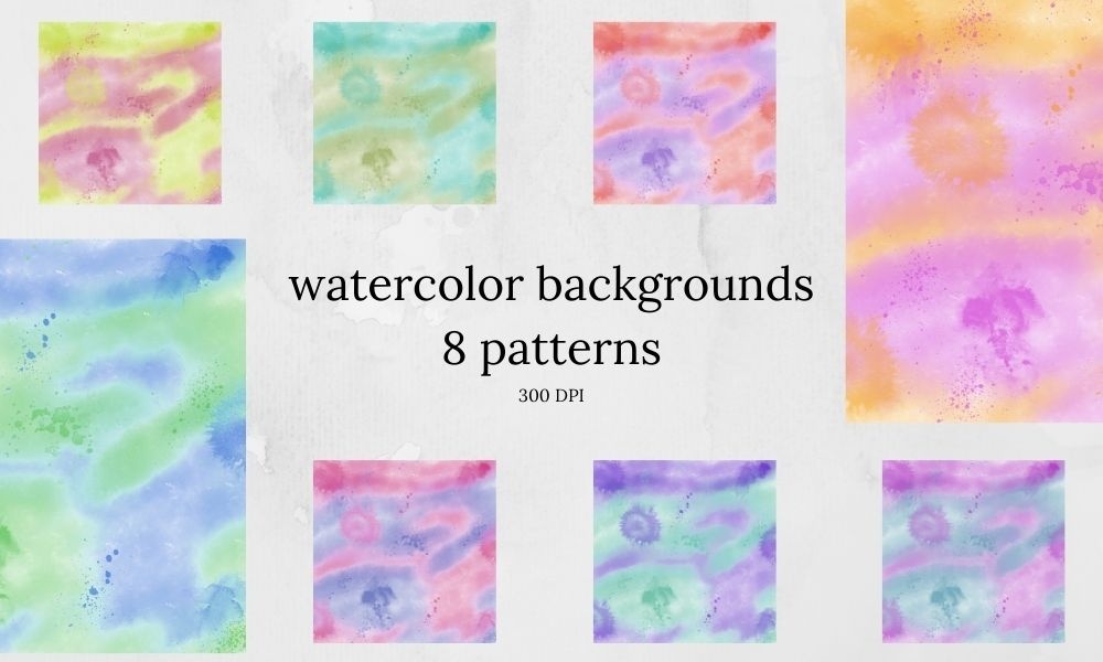 Watercolor Backgrounds Digital Paper