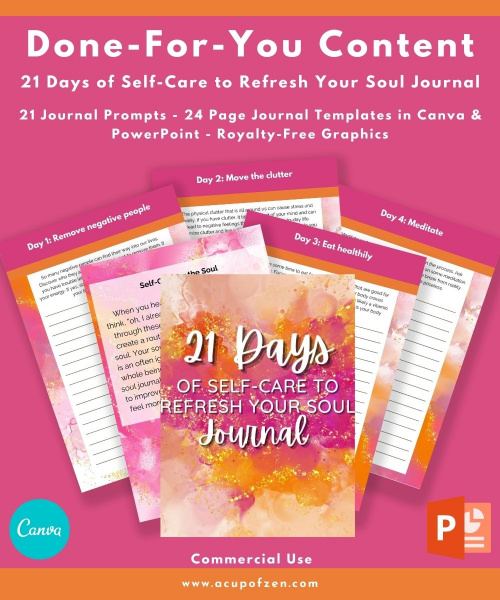 21 Days of Self-Care to Refresh Your Soul Journal