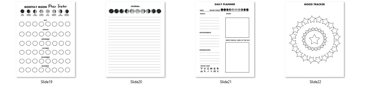 low content moon phases planner commercial use