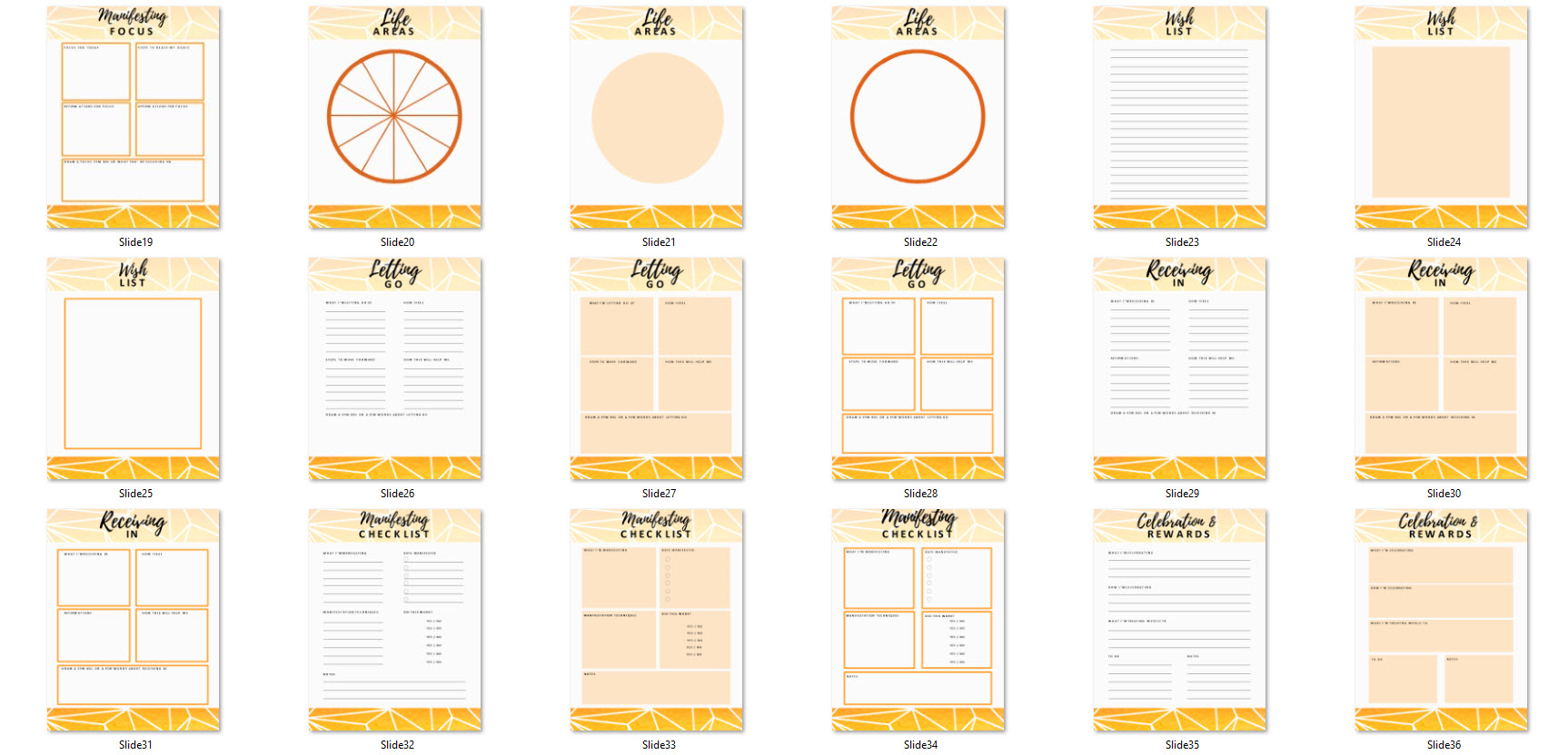 manifest what you want planner templates