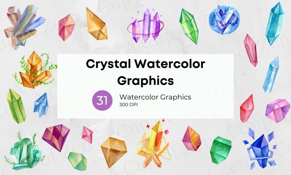 Crystals Watercolor Graphics