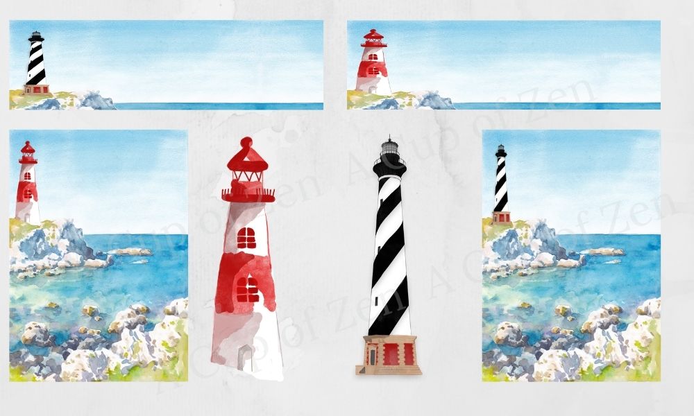 Lighthouse Watercolor Graphics
