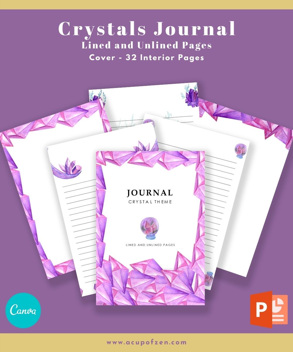 Crystals journal lined and unlined pages