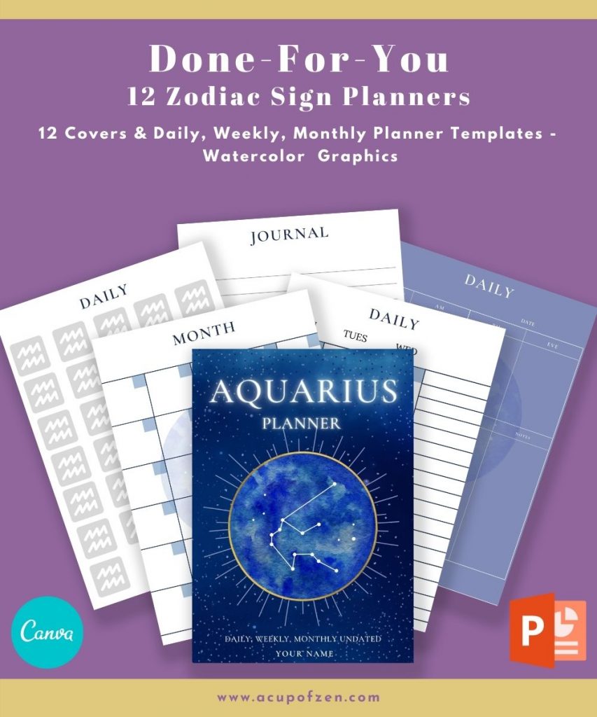 Zodiac Sign Planners Undated Commercial Use