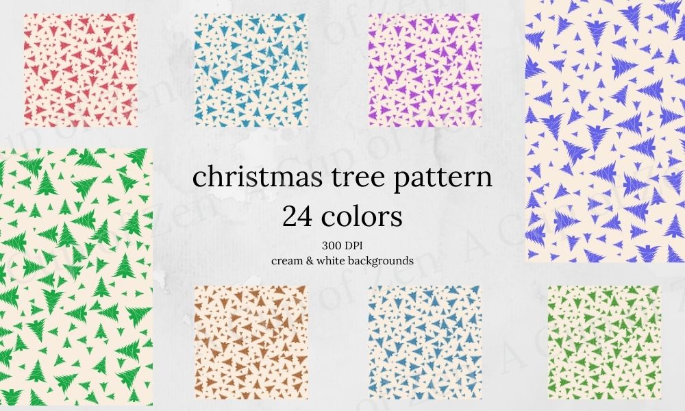 Christmas Tree Pattern Digital Papers & Gifs