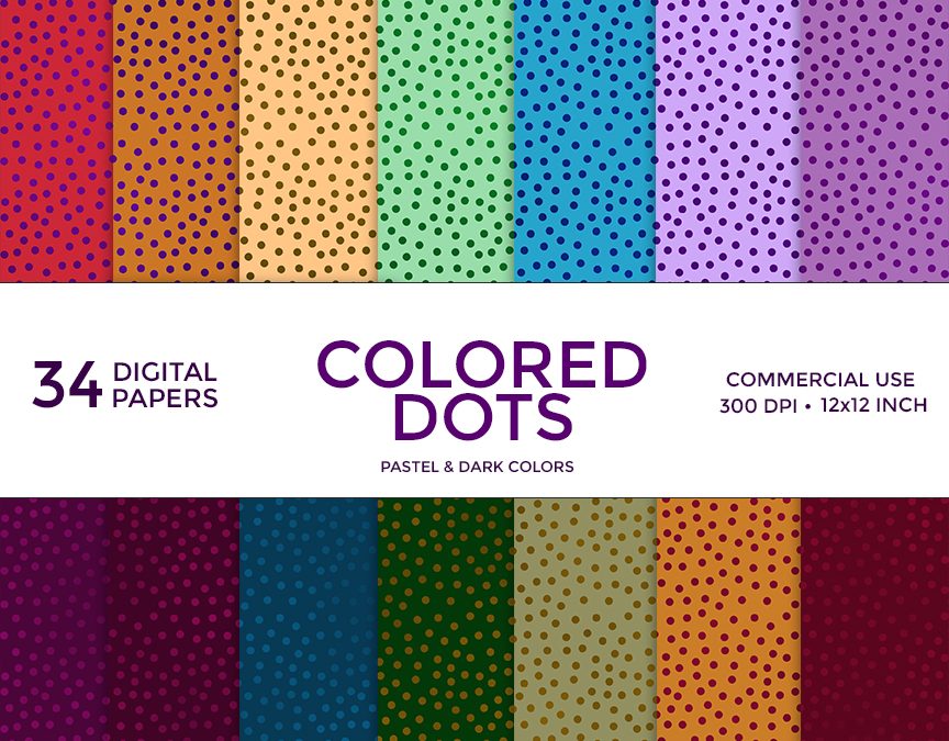 Colored Dots Digital Paper