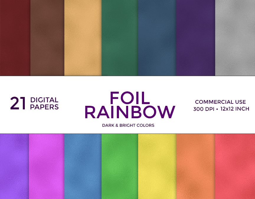 Foil Rainbow Digital Paper