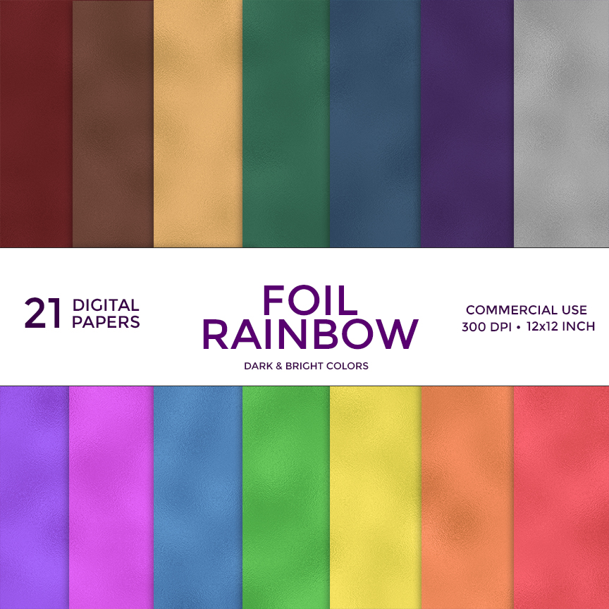 Foil Rainbow Digital Paper