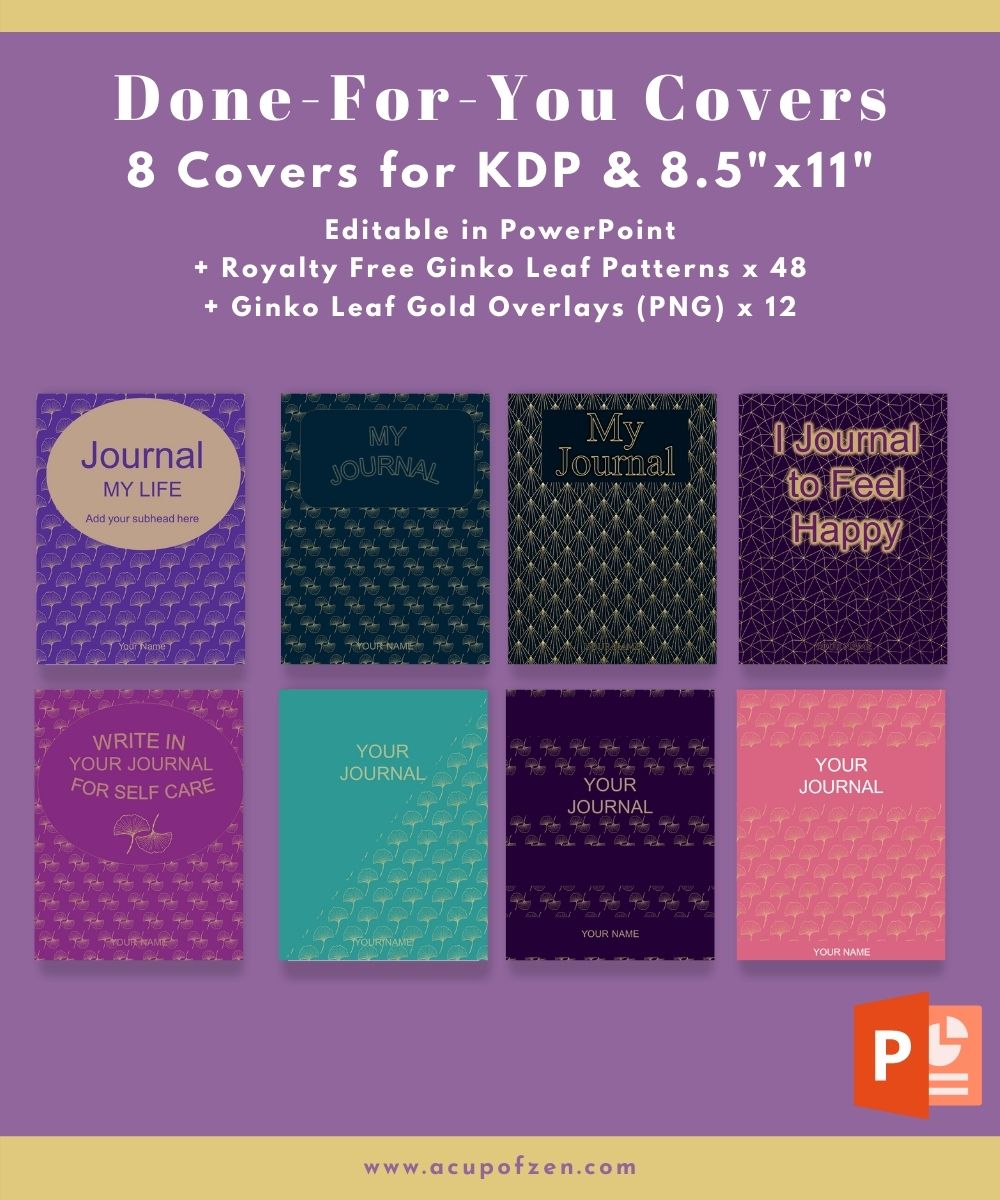 Ginko Leaf Graphics & Cover Templates for KDP & Journals