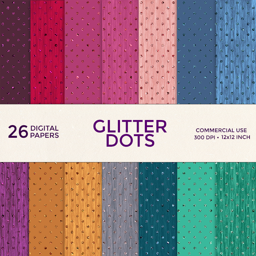 Glitter Dots Digital Paper