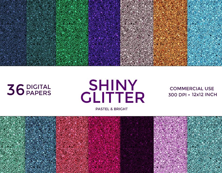 Shiny Glitter Digital Paper Pack