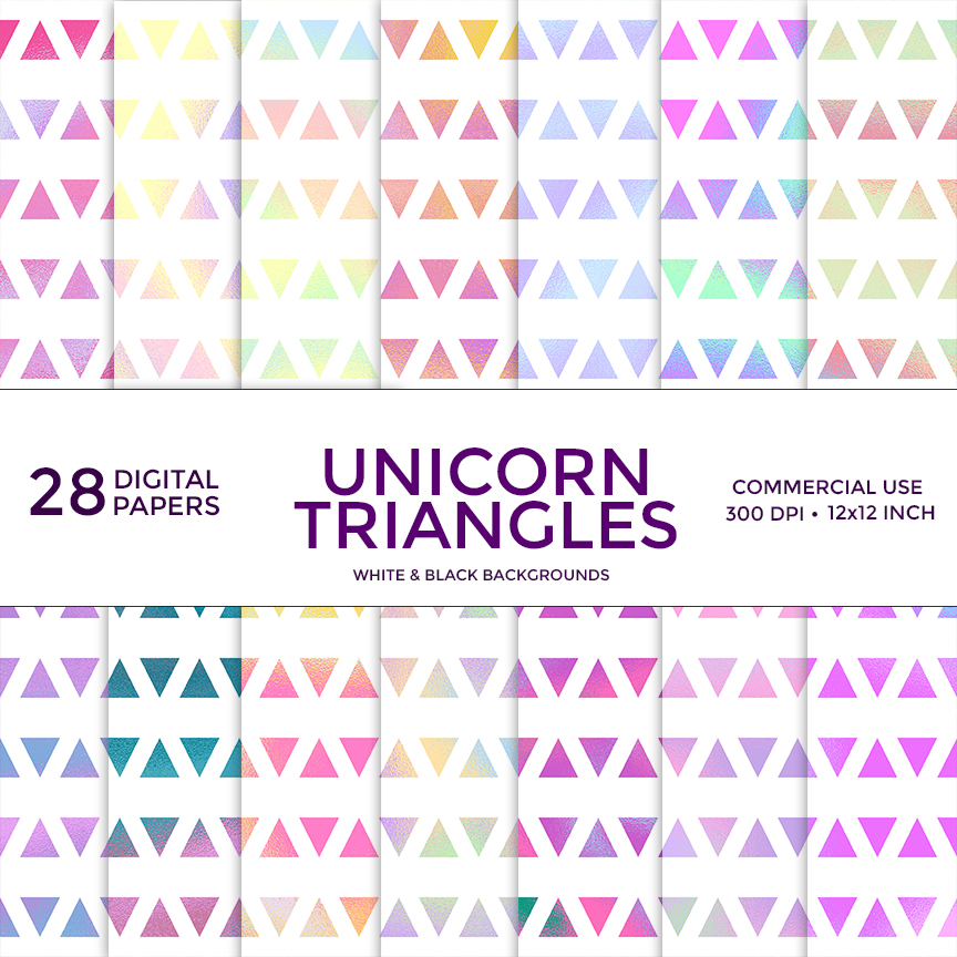 unicorn glitter stickers digital