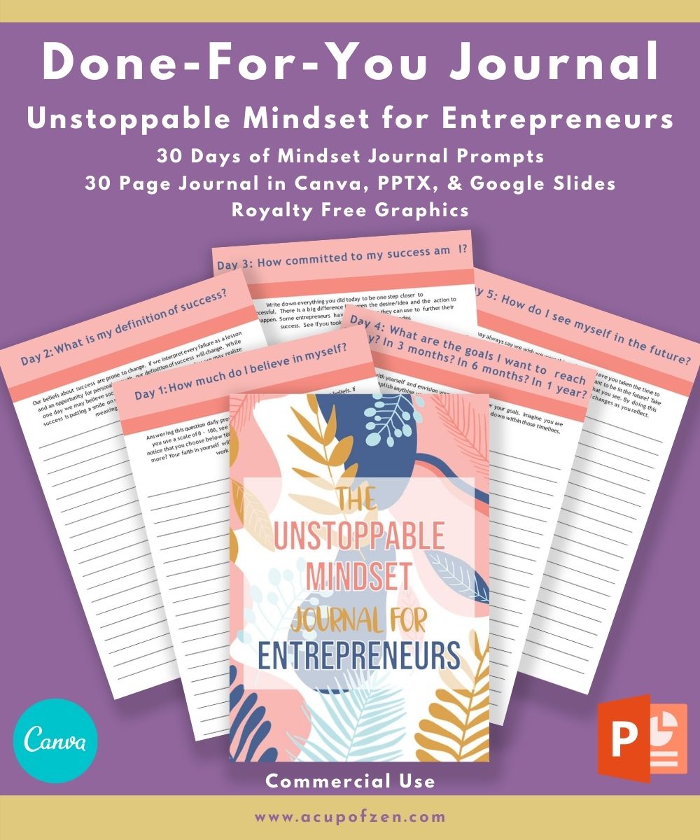 Unstoppable Mindset Journal for Entrepreneurs | Commercial Use