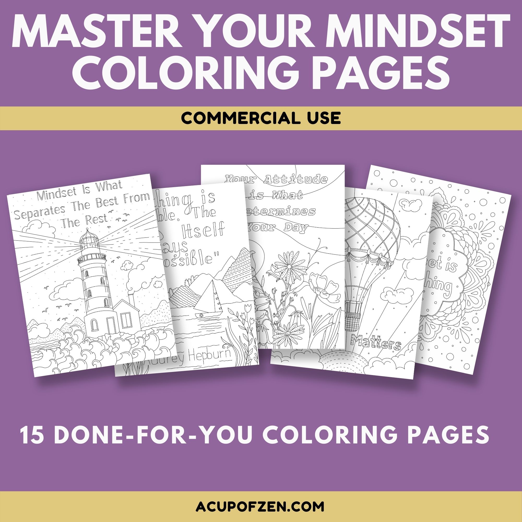 Master Your Mindset Mindset Coloring Pages with Quotes