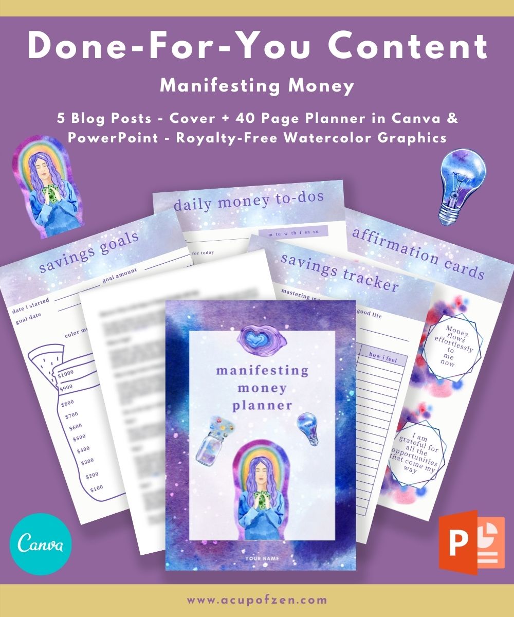 Manifesting Money DFY Content and Planner