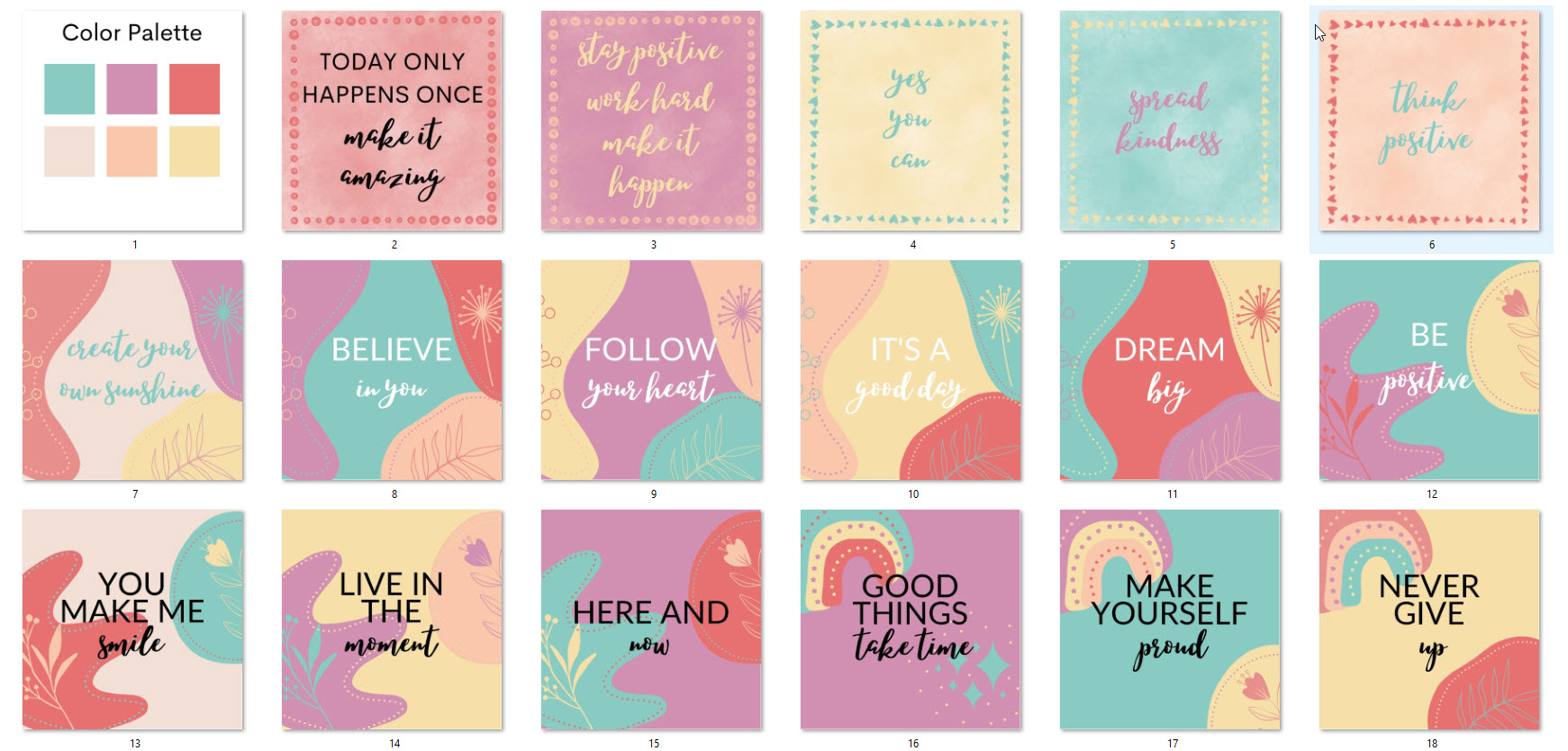 Positive Thinking Card Templates