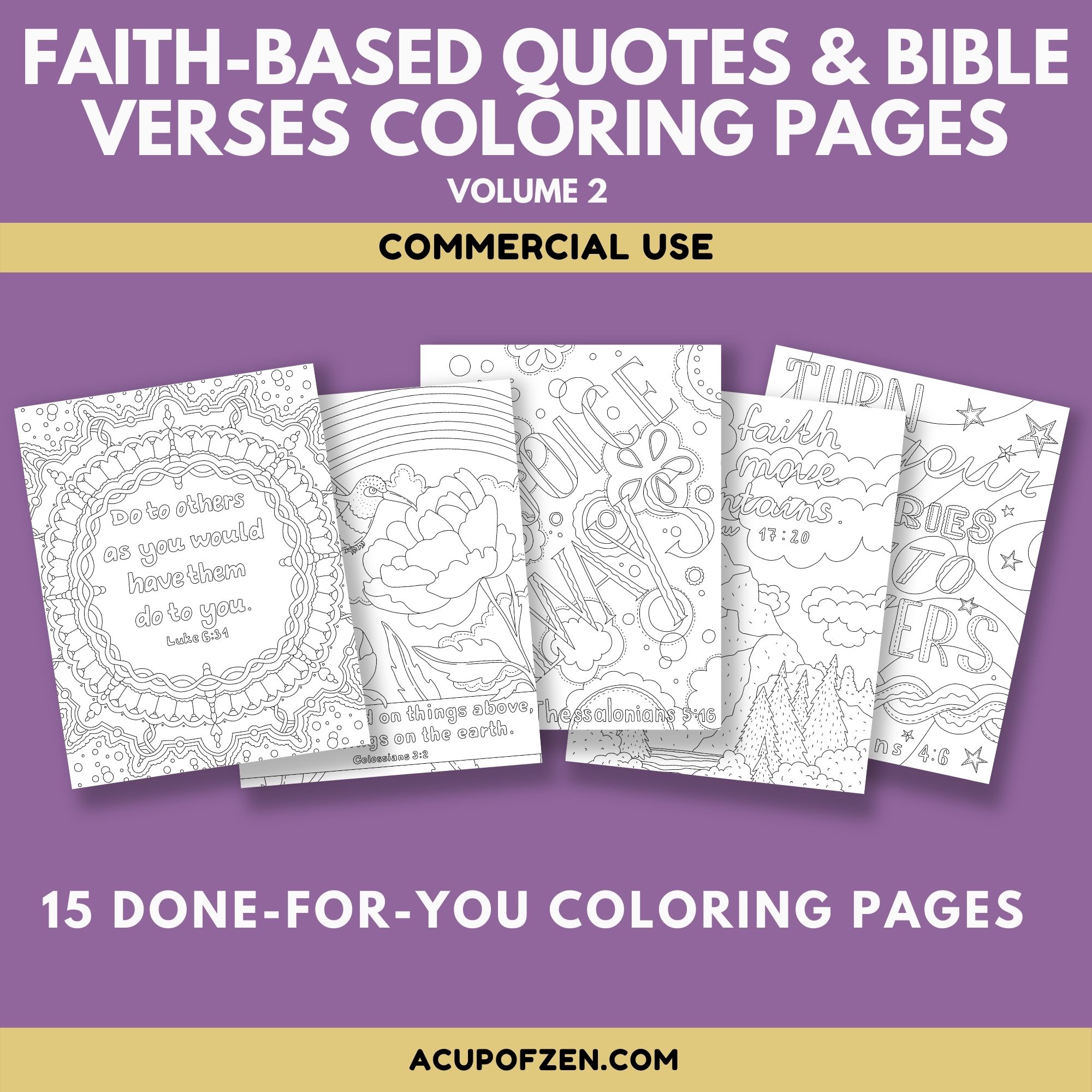 Faith Based Quotes & Bible Verses Coloring Pages Volume 2