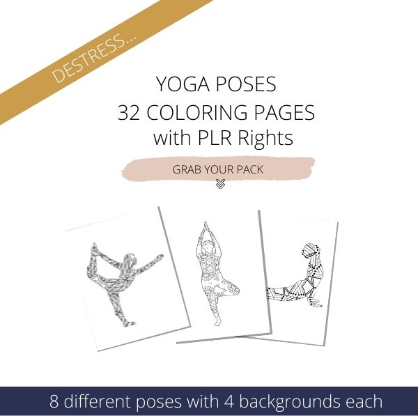 yoga coloring pages plr