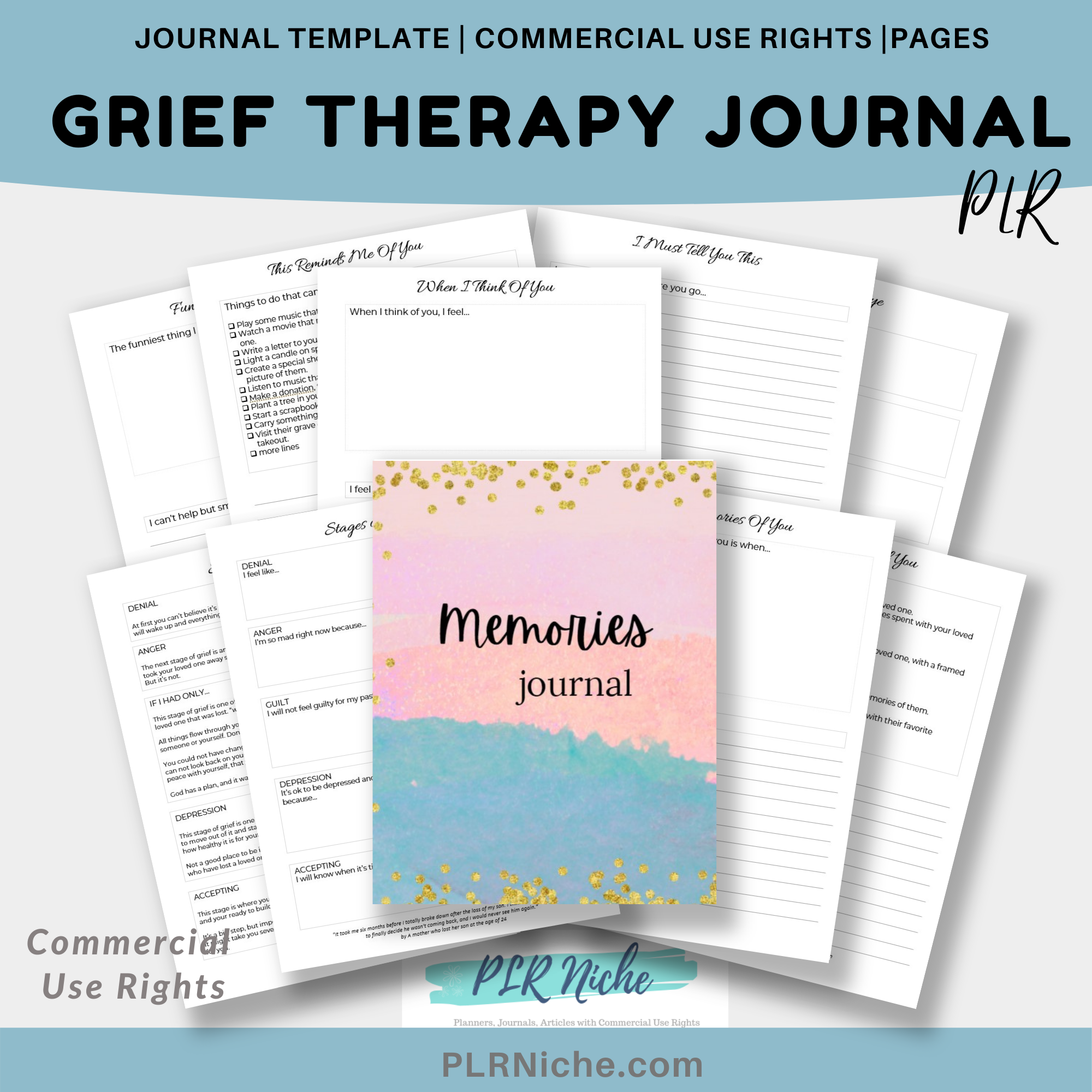 grief therapy journal plr