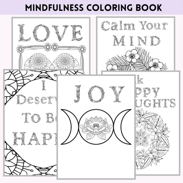 mindfulness coloring plr
