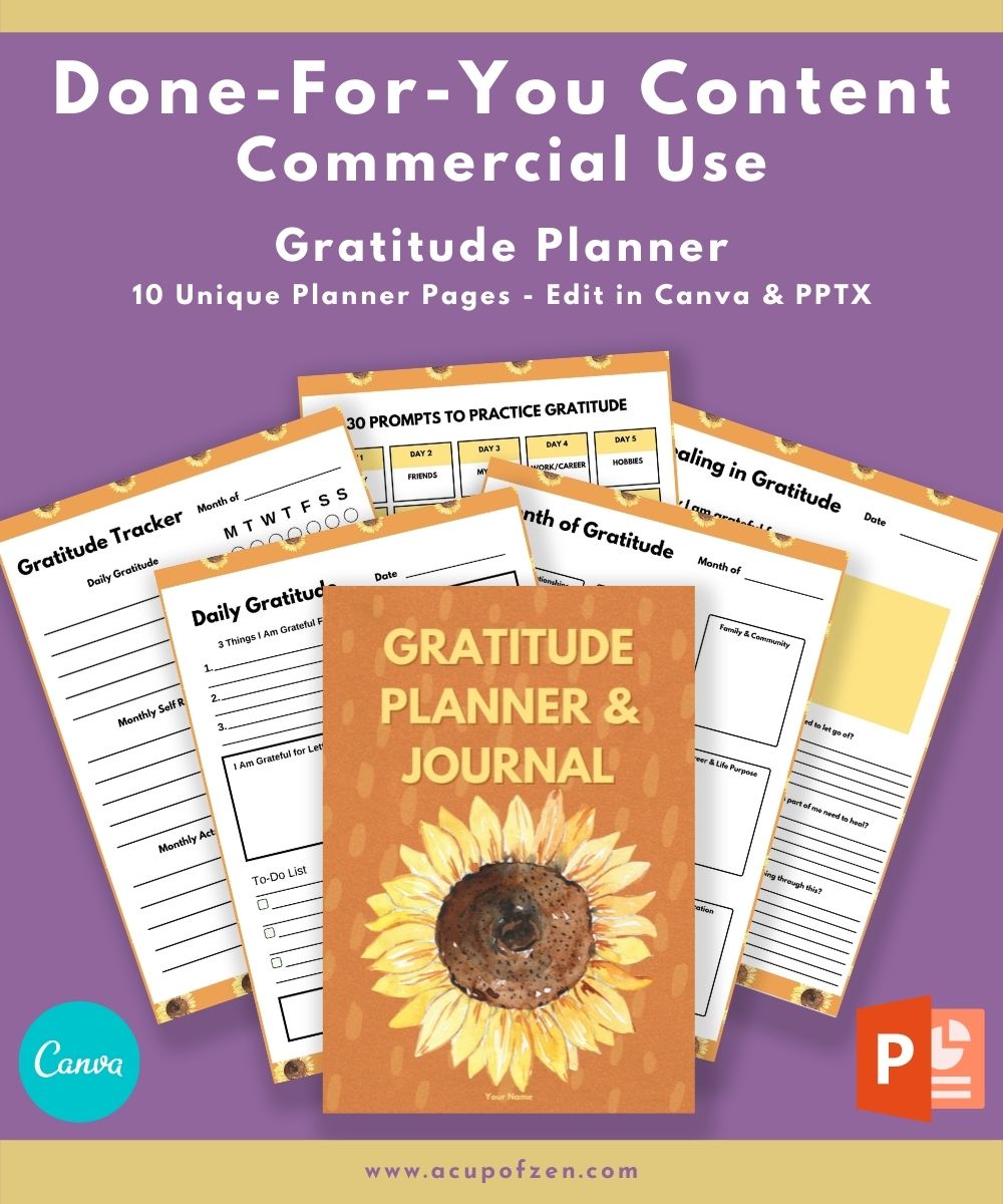 Gratitude Planner with Sunflowers