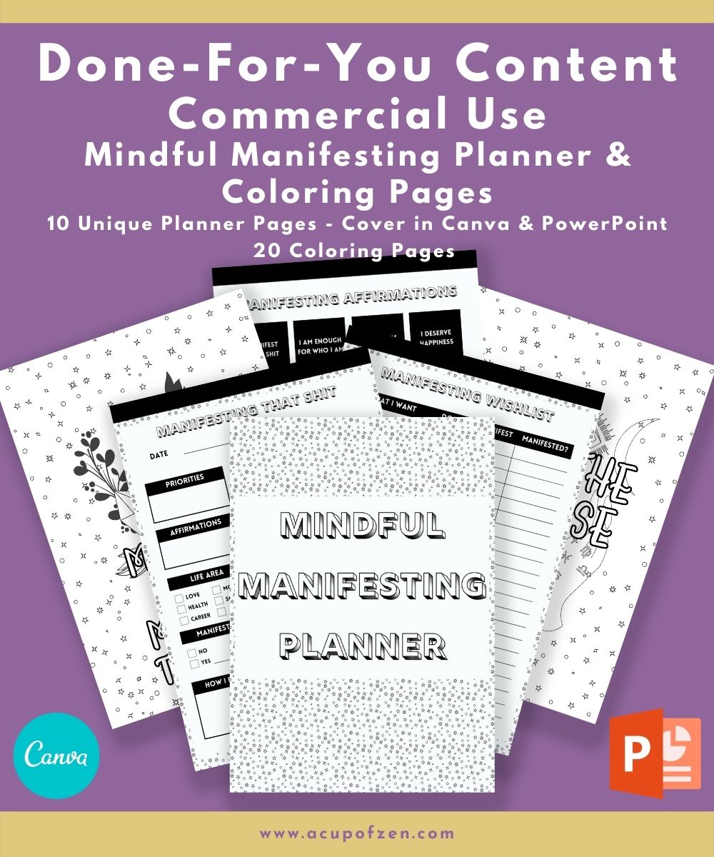 Mindful Manifesting Coloring Pages and Planner