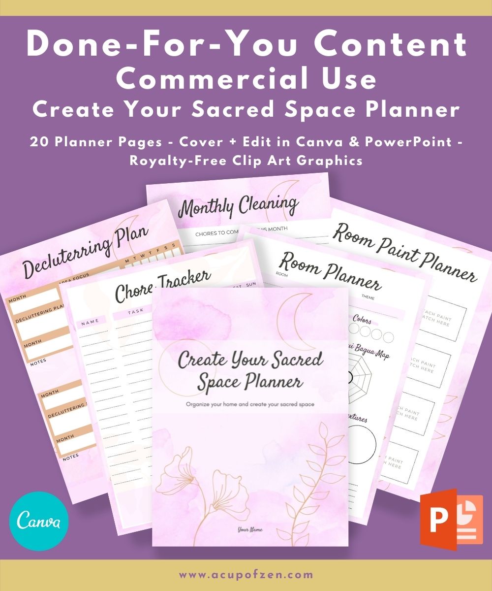 Create Your Sacred Space Planner Commercial Use