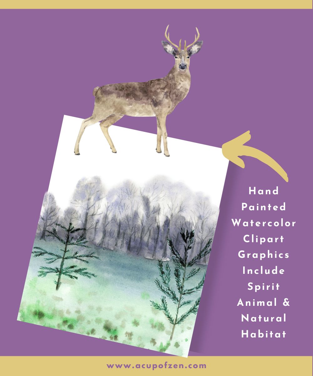 Deer Spirit Animals Watercolor Clip Art