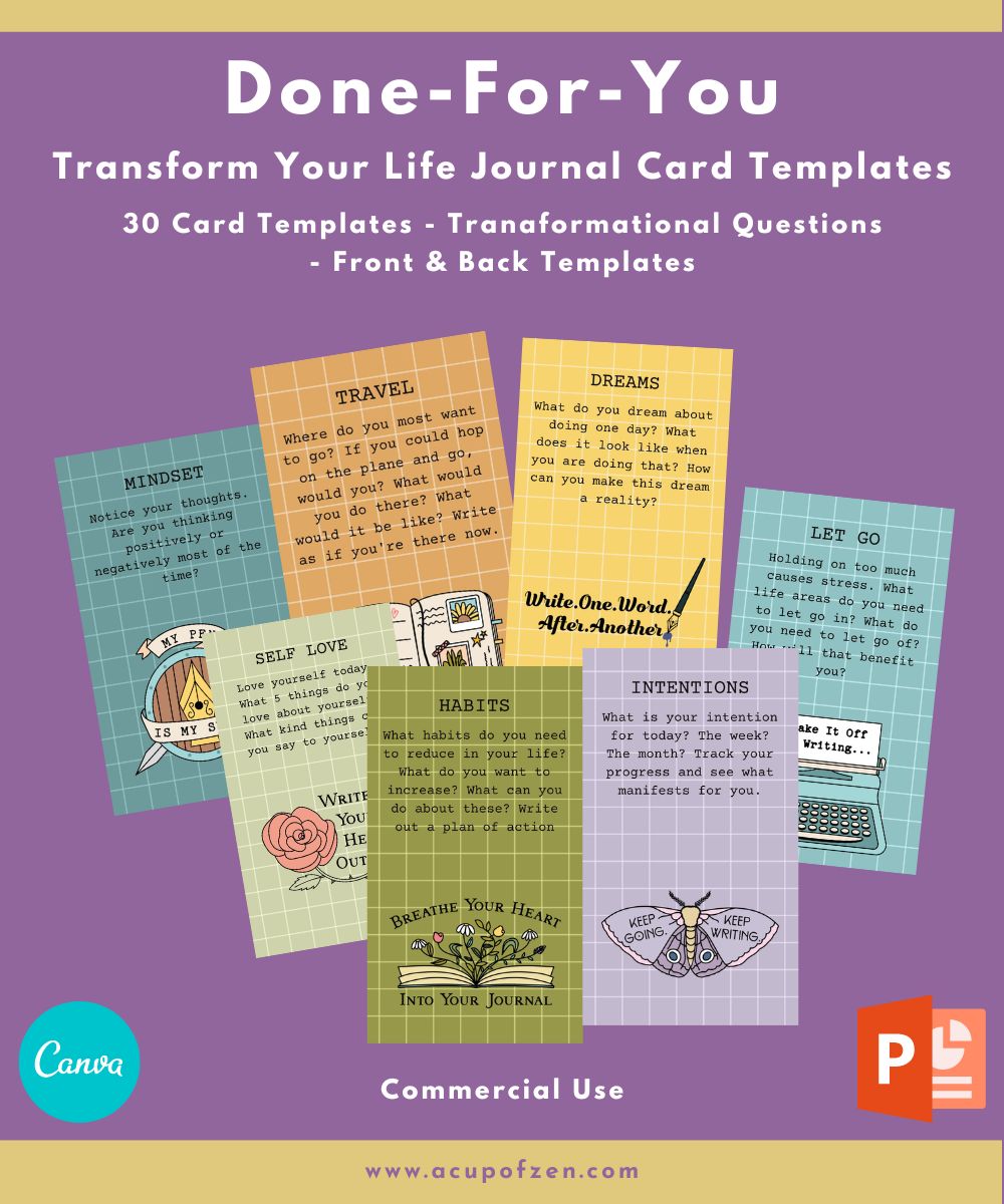 Transform Your Life Journal Prompts and Cards