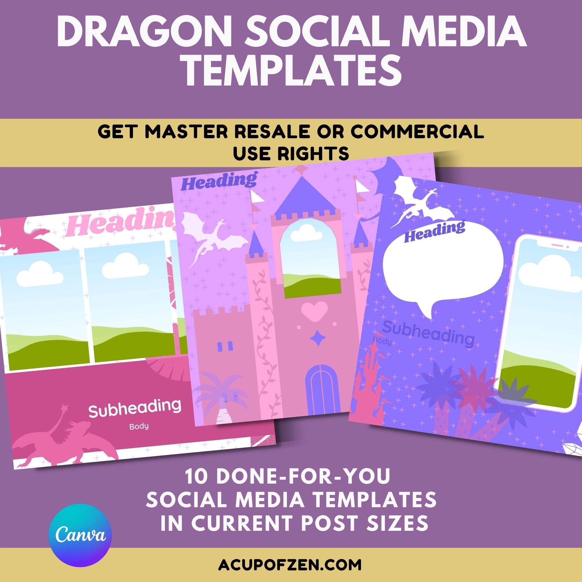 Dragon Templates for Social Media