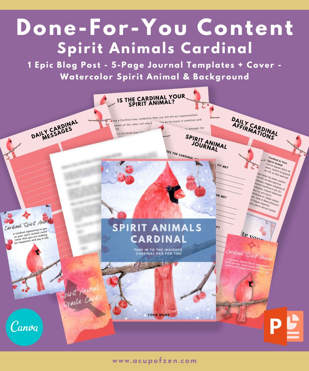 Spirit Animals Journal with Cardinal Commercial Use