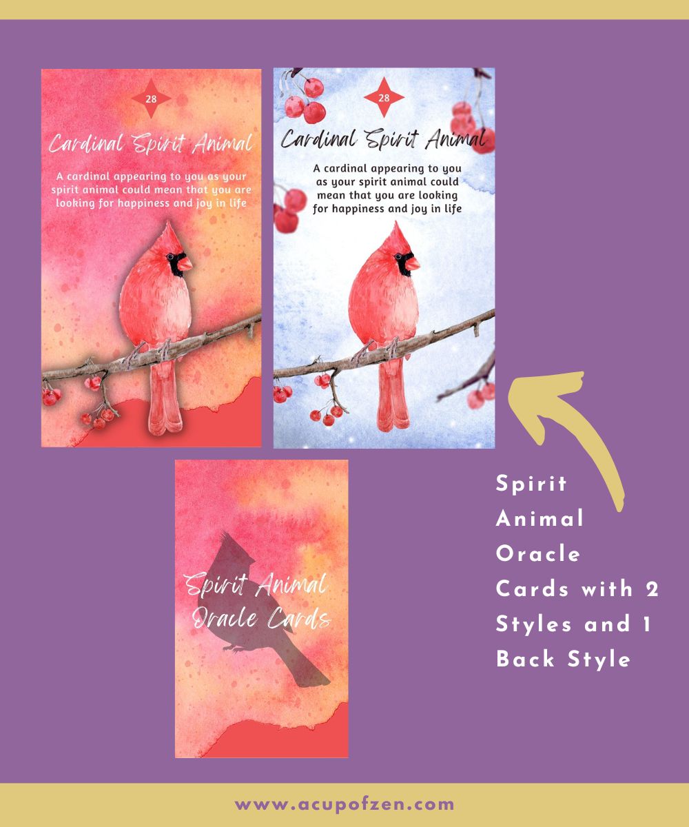 Spirit Animals Cardinal Oracle Cards Commercial Use