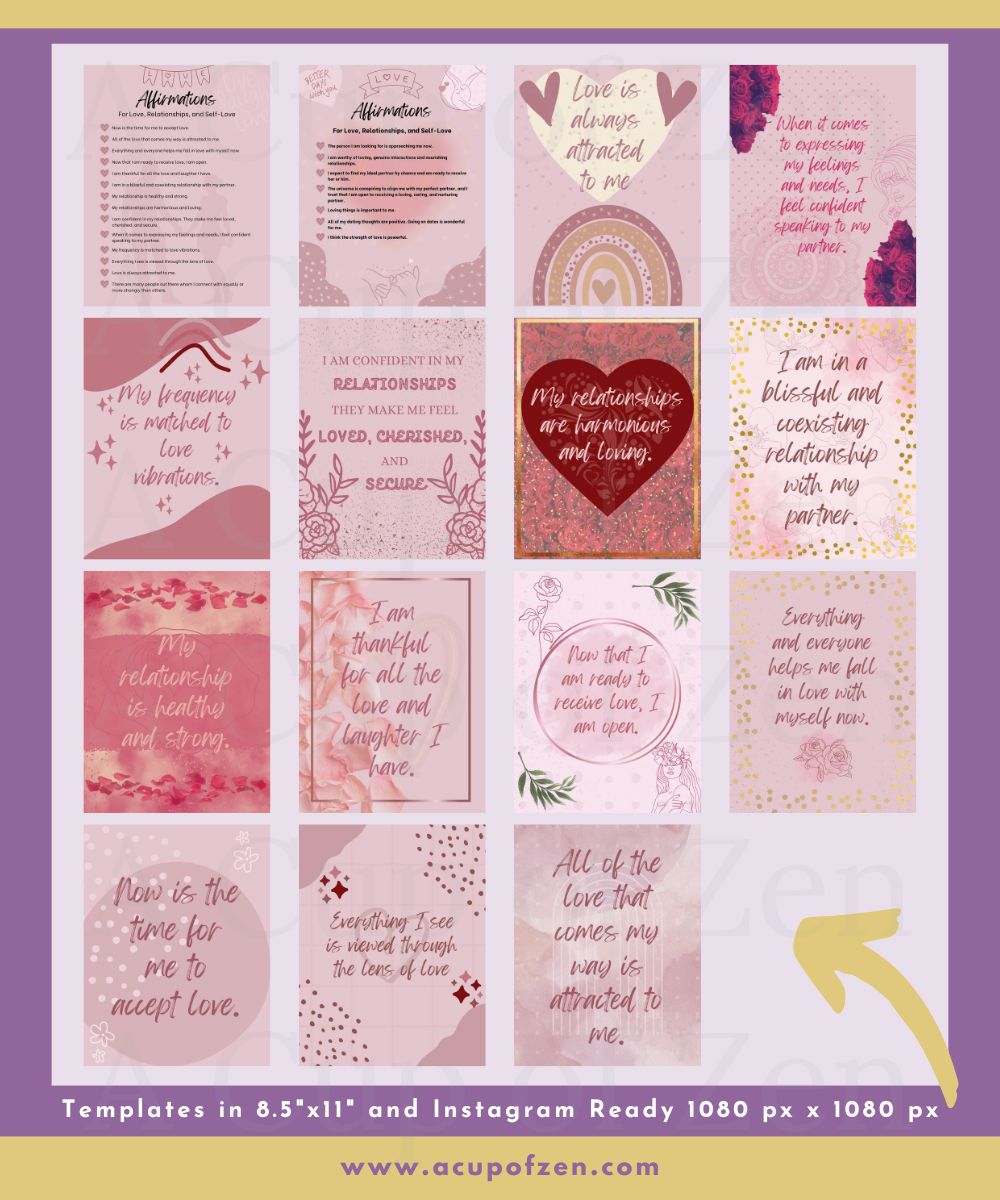 Affirmation Printables Templates in Canva And PowerPoint