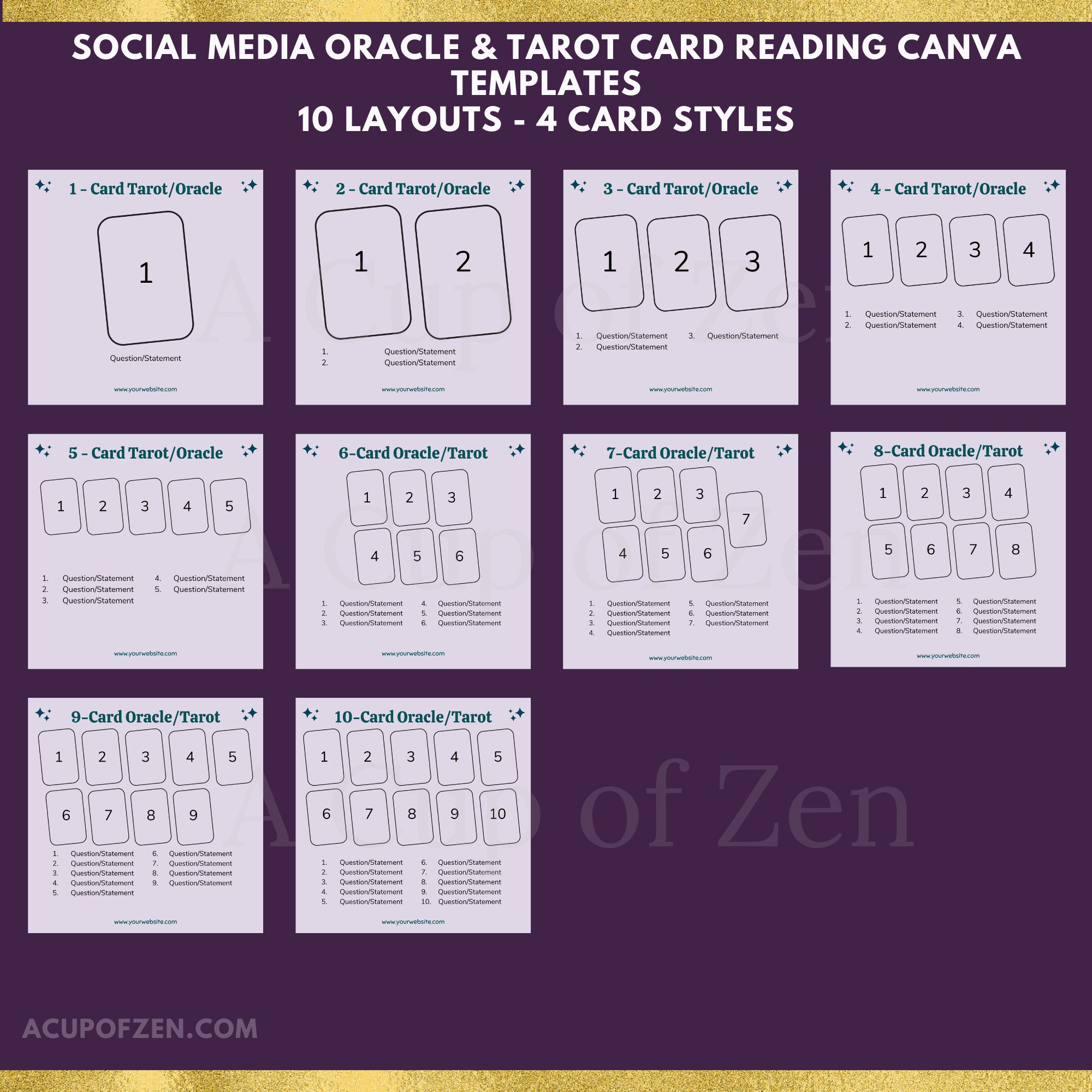Social Media Canva Templates Oracle Tarot Readings