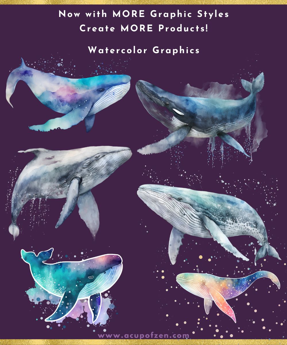 Whale Spirit Animal Watercolor Graphics