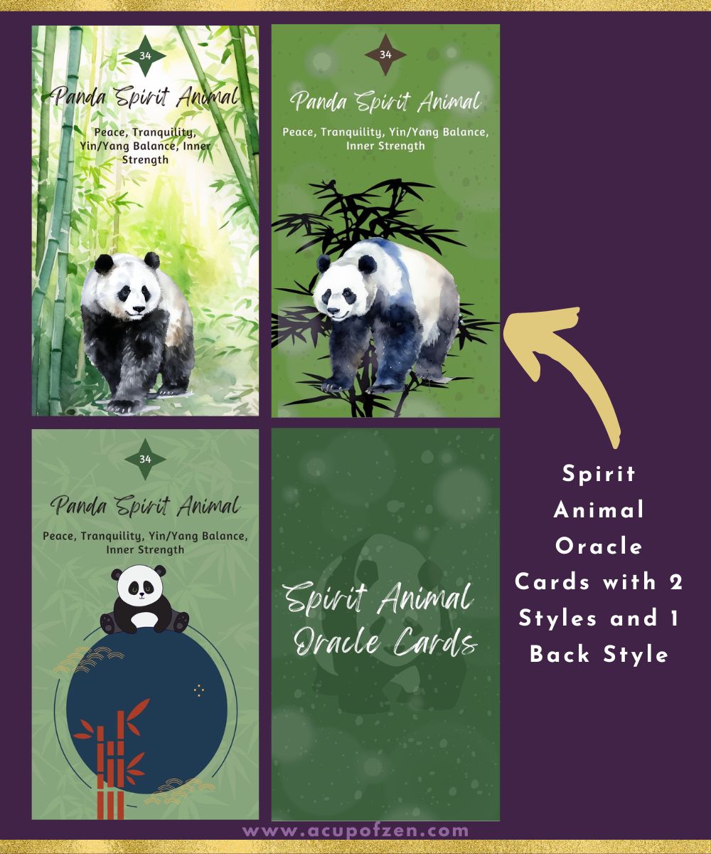 Panda Spirit Animals Cards Commercial Use