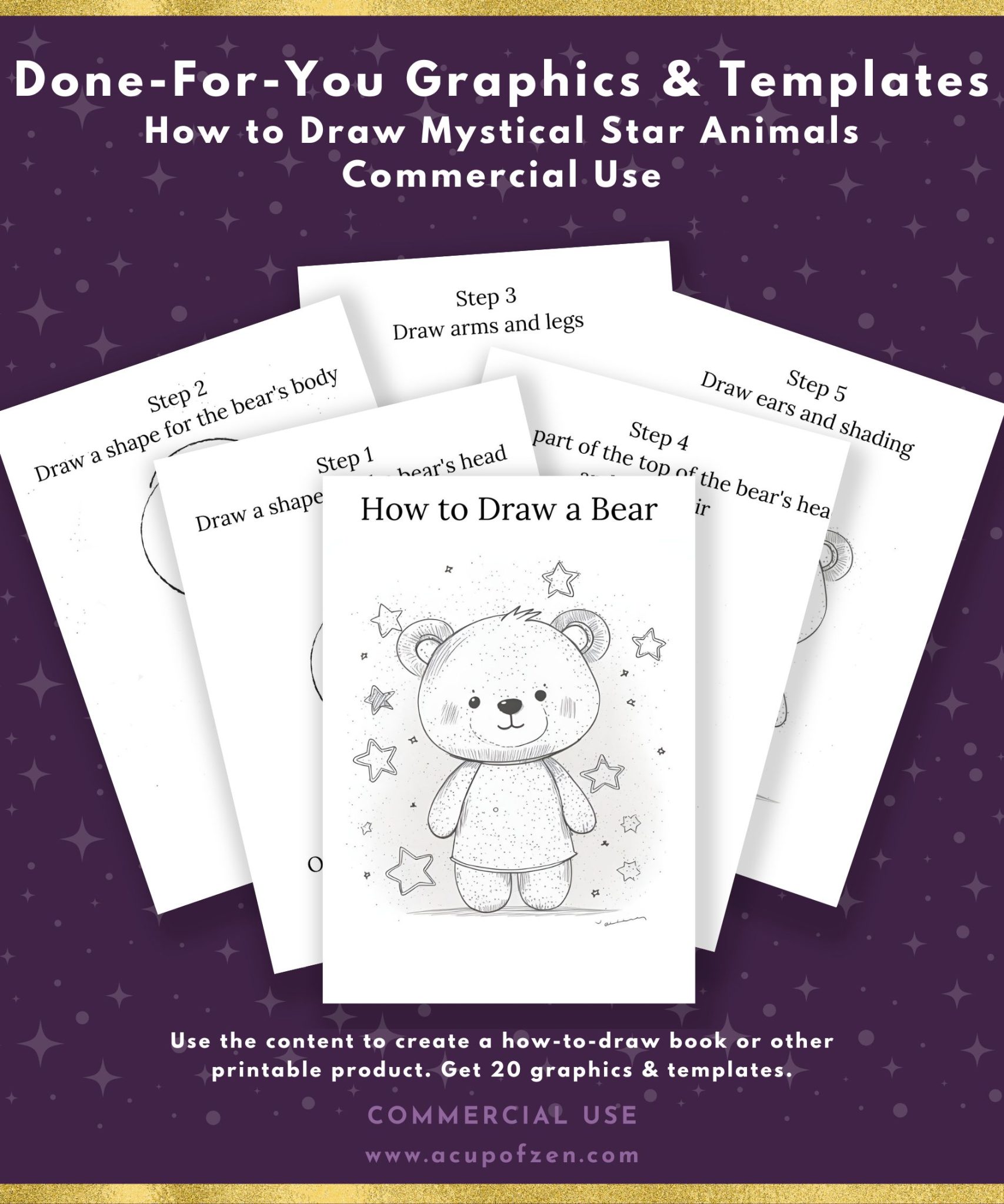 Mystical Star Cute Animal Graphics & Templates Bundle