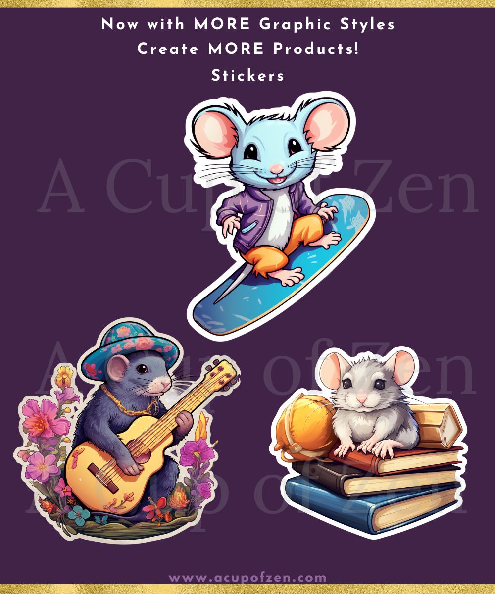 Spirit Animals Rat Stickers Graphics Commercial Use
