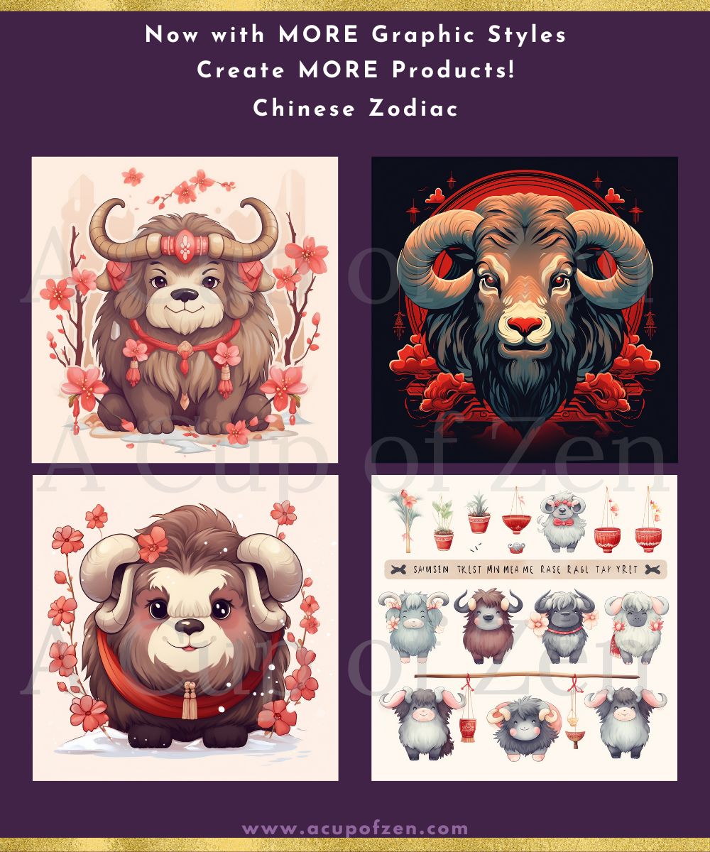 Musk Ox Chinese Zodiac Graphics Commercial Use