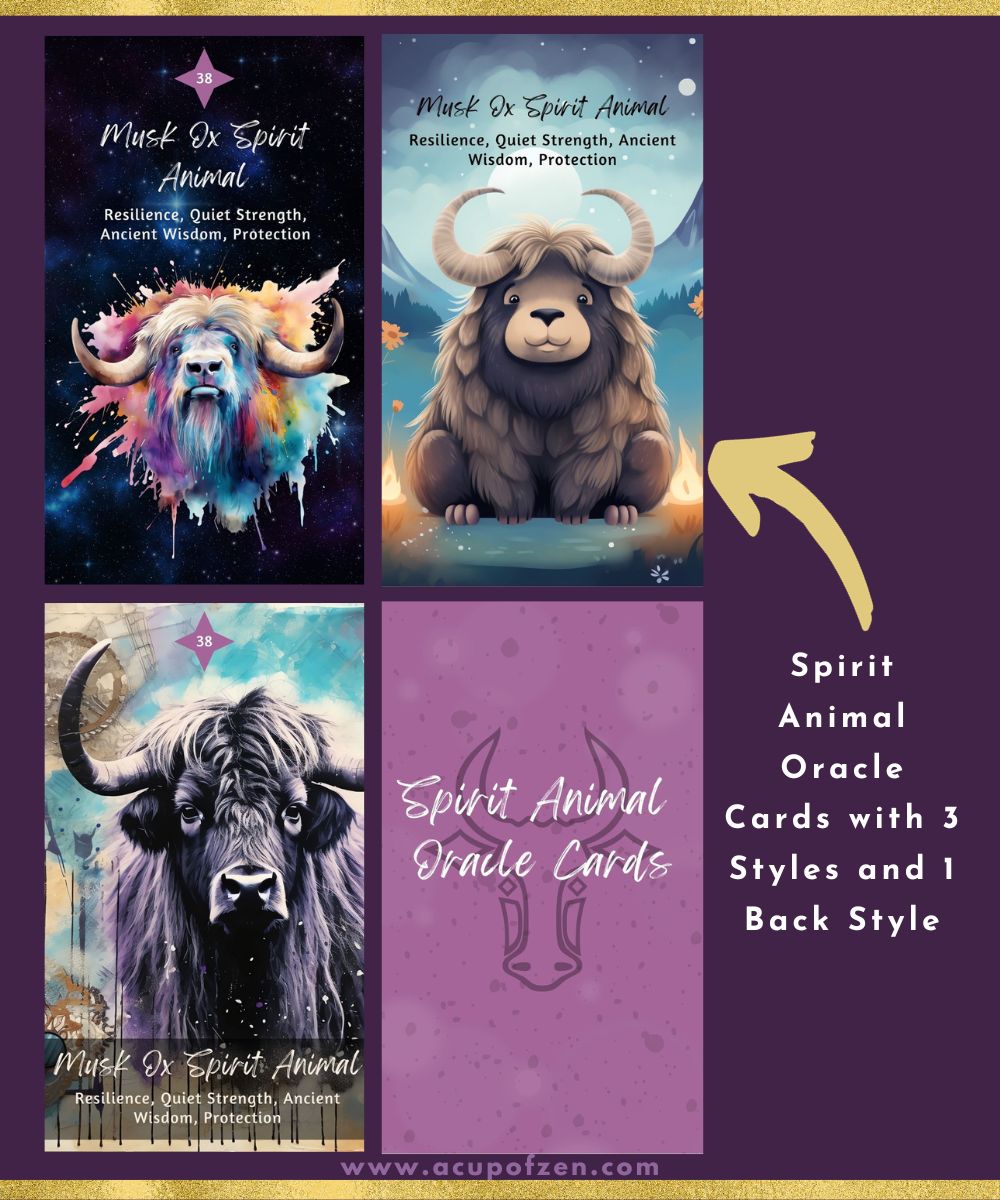Musk Ox Canva Template Oracle Cards