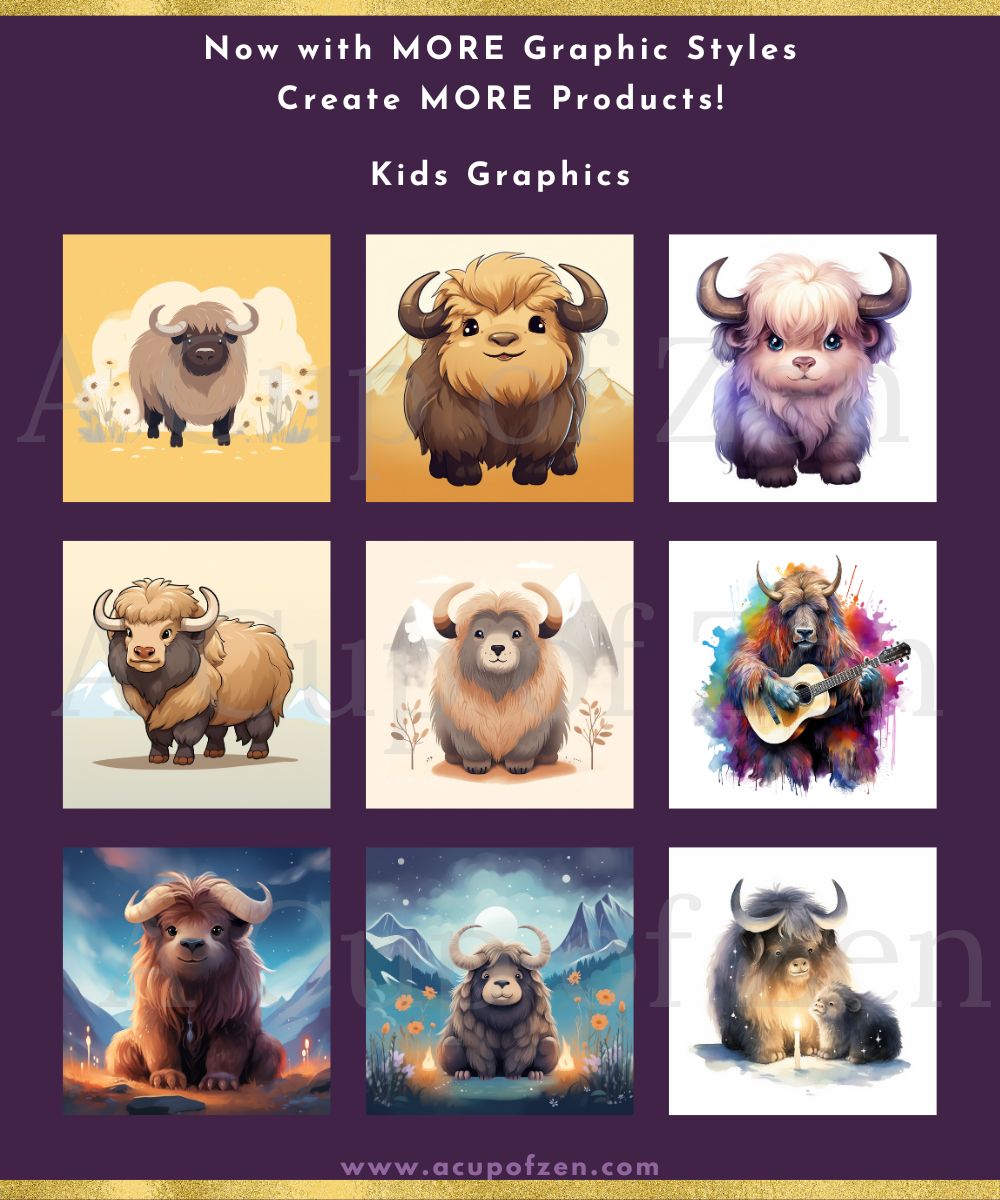 Spirit Animals Musk Ox Kids Graphics Commercial Use