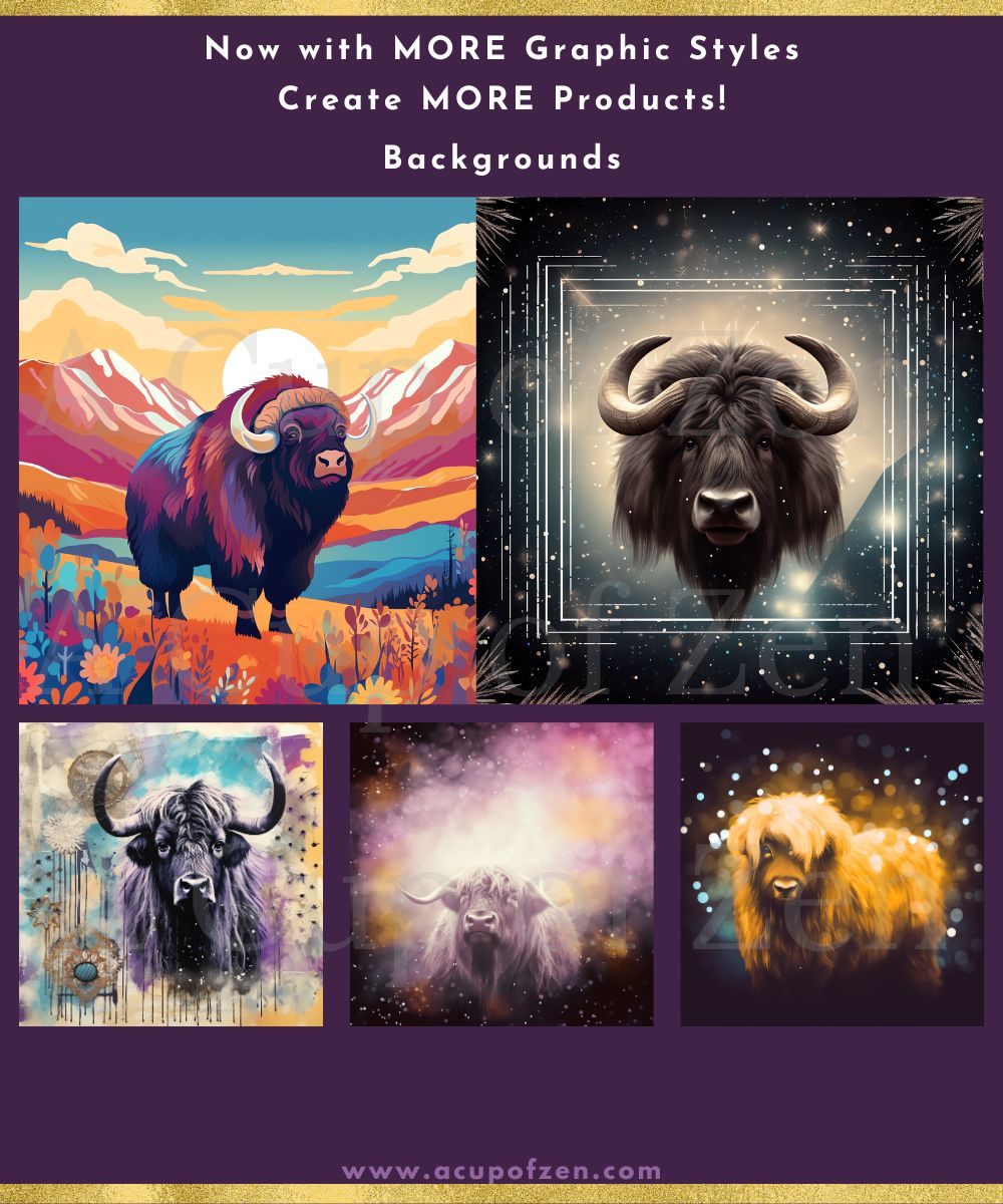 Spirit Animals Musk Ox Backgrounds Graphics Commercial Use