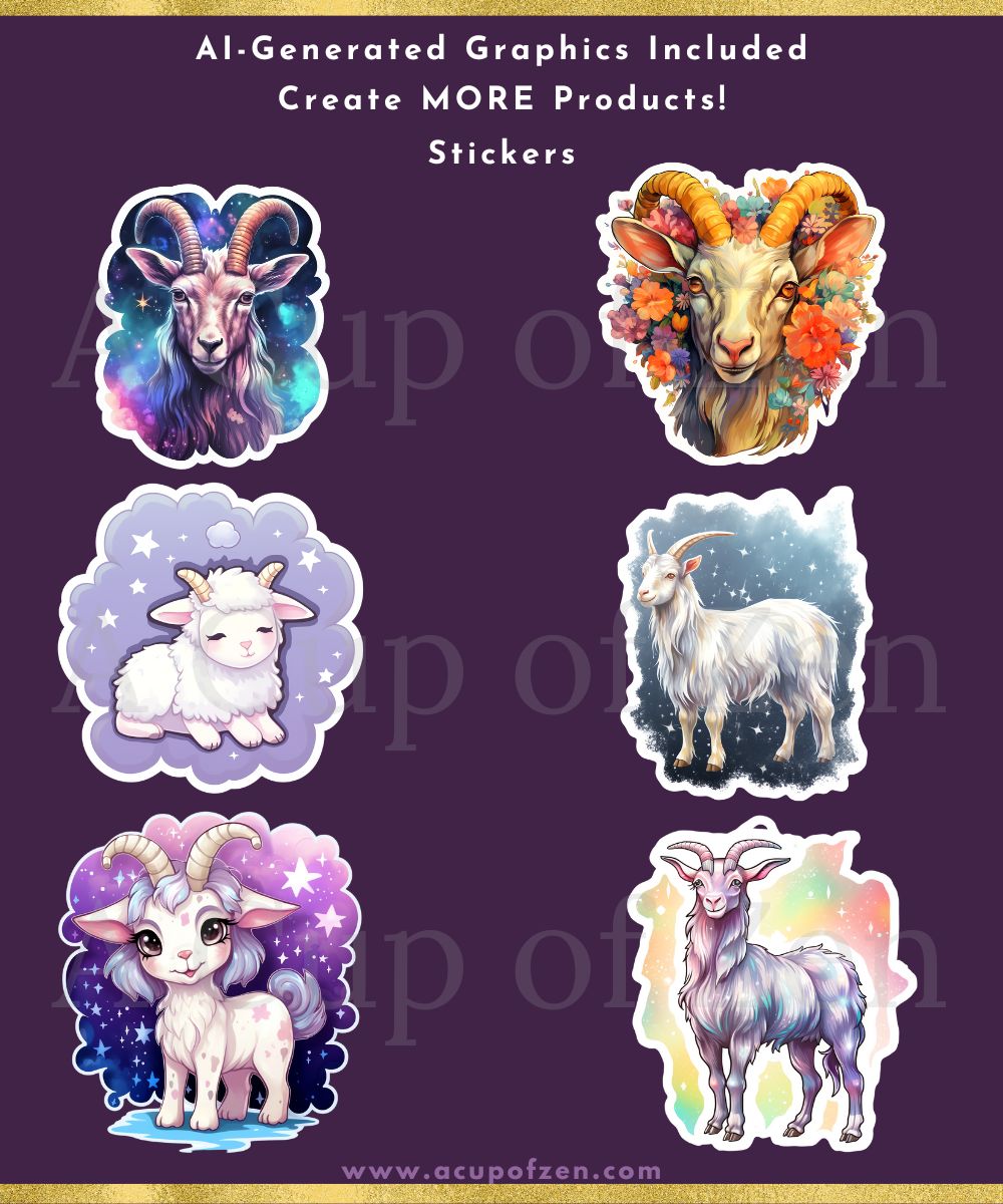 Spirit Animals Goat Stickers Graphics Commercial Use