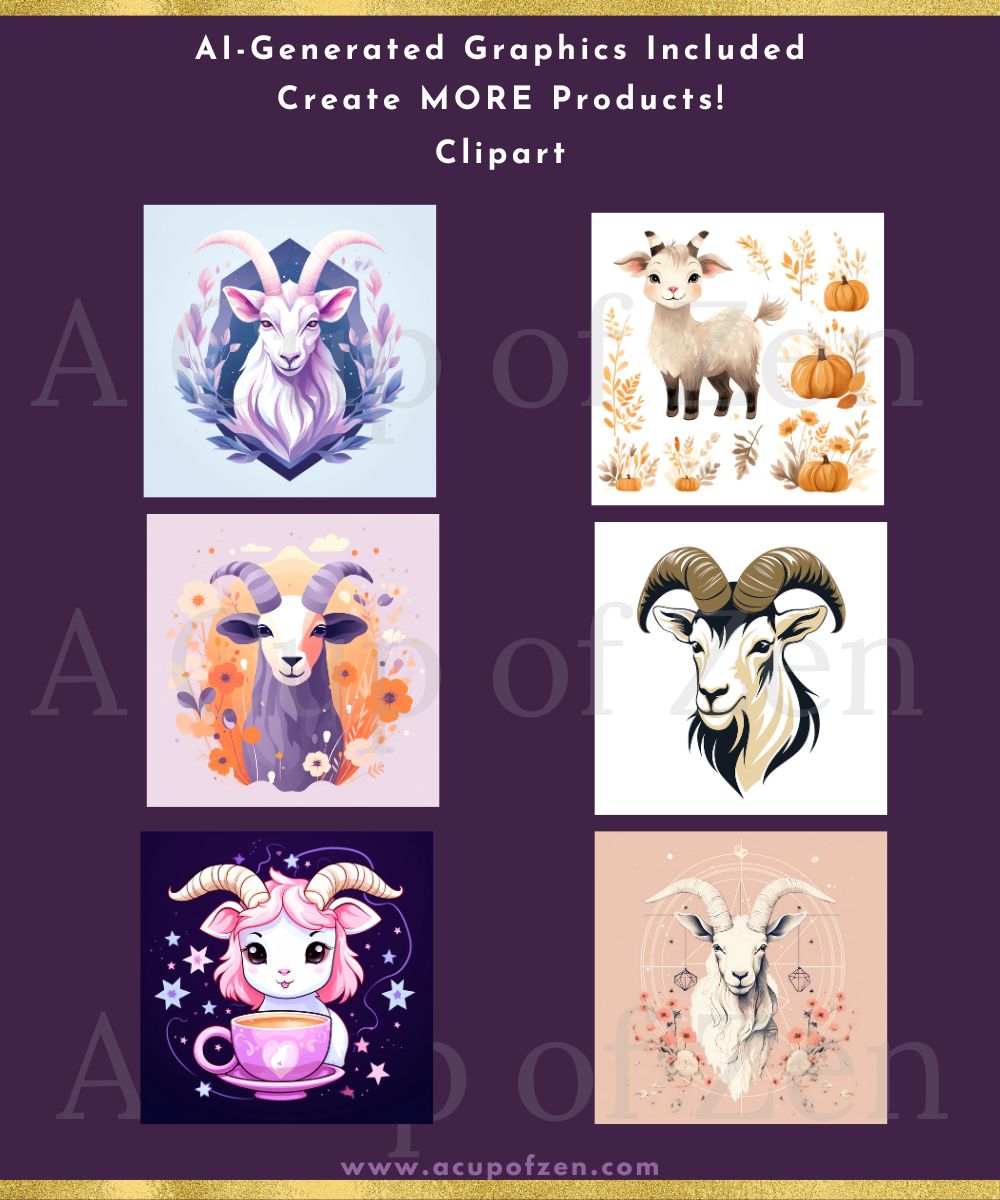 Spirit Animals Goat Clipart Graphics Commercial Use