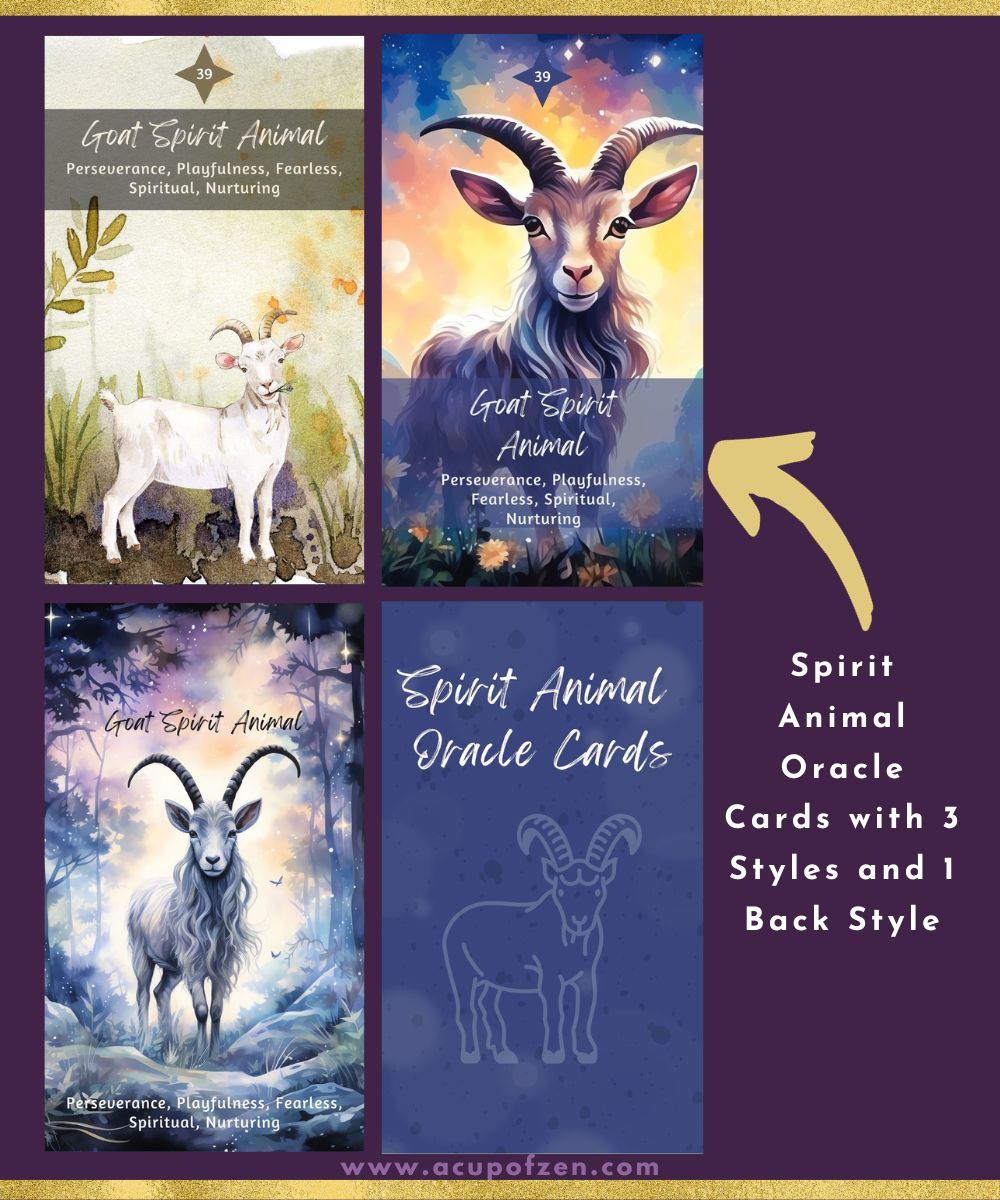 goat spirit animal oracle card canva templates