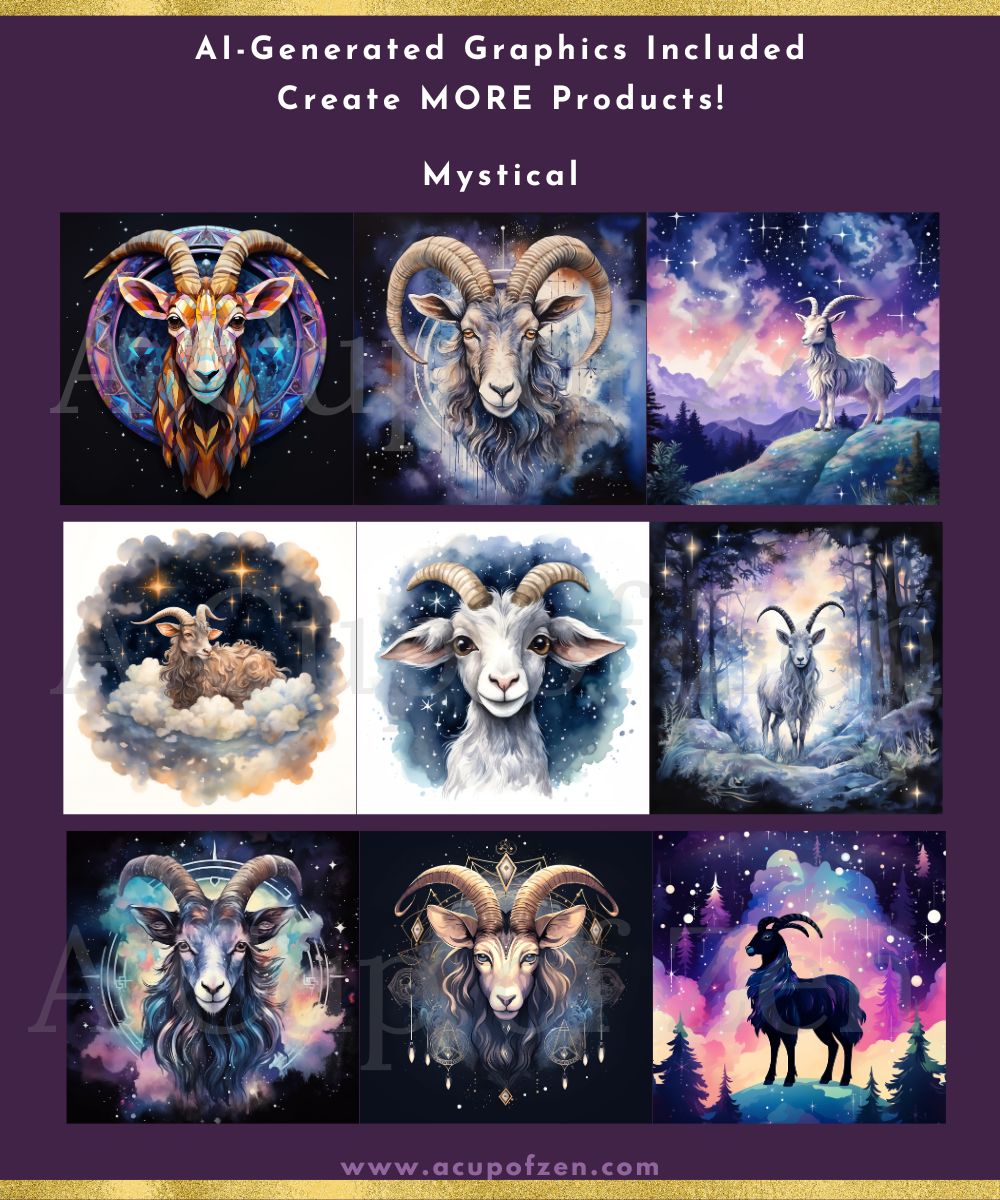 Spirit Animals Goat Mystical Graphics Commercial Use