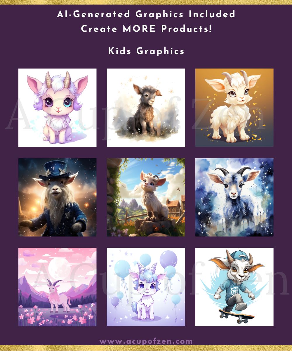 Spirit Animals Goat Kids Graphics Commercial Use
